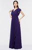 ColsBM Cecilia Royal Purple Modern A-line Short Sleeve Zip up Floor Length Ruching Bridesmaid Dresses