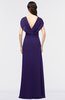 ColsBM Cecilia Royal Purple Modern A-line Short Sleeve Zip up Floor Length Ruching Bridesmaid Dresses