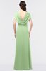 ColsBM Cecilia Sage Green Modern A-line Short Sleeve Zip up Floor Length Ruching Bridesmaid Dresses