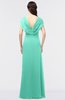 ColsBM Cecilia Seafoam Green Modern A-line Short Sleeve Zip up Floor Length Ruching Bridesmaid Dresses