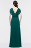 ColsBM Cecilia Shaded Spruce Modern A-line Short Sleeve Zip up Floor Length Ruching Bridesmaid Dresses