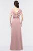 ColsBM Cecilia Silver Pink Modern A-line Short Sleeve Zip up Floor Length Ruching Bridesmaid Dresses