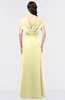 ColsBM Cecilia Soft Yellow Modern A-line Short Sleeve Zip up Floor Length Ruching Bridesmaid Dresses