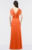 ColsBM Cecilia Tangerine Modern A-line Short Sleeve Zip up Floor Length Ruching Bridesmaid Dresses