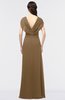ColsBM Cecilia Truffle Modern A-line Short Sleeve Zip up Floor Length Ruching Bridesmaid Dresses