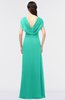 ColsBM Cecilia Viridian Green Modern A-line Short Sleeve Zip up Floor Length Ruching Bridesmaid Dresses