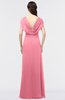 ColsBM Cecilia Watermelon Modern A-line Short Sleeve Zip up Floor Length Ruching Bridesmaid Dresses