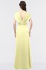 ColsBM Cecilia Wax Yellow Modern A-line Short Sleeve Zip up Floor Length Ruching Bridesmaid Dresses