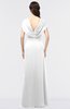 ColsBM Cecilia White Modern A-line Short Sleeve Zip up Floor Length Ruching Bridesmaid Dresses