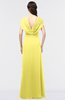 ColsBM Cecilia Yellow Iris Modern A-line Short Sleeve Zip up Floor Length Ruching Bridesmaid Dresses