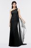 ColsBM Helena Black Elegant Asymmetric Neckline Sleeveless Zip up Floor Length Bridesmaid Dresses