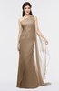 ColsBM Helena Bronze Brown Elegant Asymmetric Neckline Sleeveless Zip up Floor Length Bridesmaid Dresses