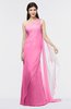 ColsBM Helena Carnation Pink Elegant Asymmetric Neckline Sleeveless Zip up Floor Length Bridesmaid Dresses