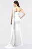 ColsBM Helena Cloud White Elegant Asymmetric Neckline Sleeveless Zip up Floor Length Bridesmaid Dresses
