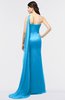 ColsBM Helena Cornflower Blue Elegant Asymmetric Neckline Sleeveless Zip up Floor Length Bridesmaid Dresses