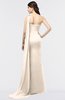 ColsBM Helena Cream Tan Elegant Asymmetric Neckline Sleeveless Zip up Floor Length Bridesmaid Dresses