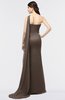 ColsBM Helena Fudge Brown Elegant Asymmetric Neckline Sleeveless Zip up Floor Length Bridesmaid Dresses