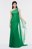 ColsBM Helena Green Elegant Asymmetric Neckline Sleeveless Zip up Floor Length Bridesmaid Dresses