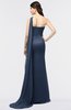 ColsBM Helena Navy Blue Elegant Asymmetric Neckline Sleeveless Zip up Floor Length Bridesmaid Dresses