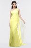 ColsBM Helena Wax Yellow Elegant Asymmetric Neckline Sleeveless Zip up Floor Length Bridesmaid Dresses