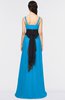 ColsBM Piper Cornflower Blue Plain A-line Spaghetti Zip up Floor Length Bow Bridesmaid Dresses