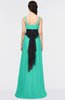 ColsBM Piper Viridian Green Plain A-line Spaghetti Zip up Floor Length Bow Bridesmaid Dresses