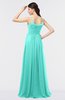 ColsBM Abril Blue Turquoise Classic Spaghetti Sleeveless Zip up Floor Length Appliques Bridesmaid Dresses