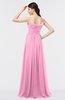 ColsBM Abril Pink Classic Spaghetti Sleeveless Zip up Floor Length Appliques Bridesmaid Dresses