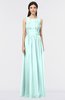 ColsBM Beverly Blue Glass Gorgeous Scoop Sleeveless Zip up Floor Length Lace Bridesmaid Dresses