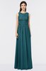 ColsBM Beverly Blue Green Gorgeous Scoop Sleeveless Zip up Floor Length Lace Bridesmaid Dresses