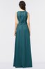 ColsBM Beverly Blue Green Gorgeous Scoop Sleeveless Zip up Floor Length Lace Bridesmaid Dresses