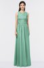 ColsBM Beverly Bristol Blue Gorgeous Scoop Sleeveless Zip up Floor Length Lace Bridesmaid Dresses