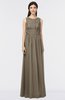 ColsBM Beverly Carafe Brown Gorgeous Scoop Sleeveless Zip up Floor Length Lace Bridesmaid Dresses