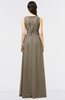 ColsBM Beverly Carafe Brown Gorgeous Scoop Sleeveless Zip up Floor Length Lace Bridesmaid Dresses