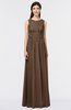 ColsBM Beverly Chocolate Brown Gorgeous Scoop Sleeveless Zip up Floor Length Lace Bridesmaid Dresses