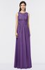 ColsBM Beverly Dark Purple Gorgeous Scoop Sleeveless Zip up Floor Length Lace Bridesmaid Dresses