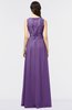 ColsBM Beverly Dark Purple Gorgeous Scoop Sleeveless Zip up Floor Length Lace Bridesmaid Dresses