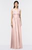ColsBM Beverly Dusty Rose Gorgeous Scoop Sleeveless Zip up Floor Length Lace Bridesmaid Dresses