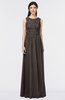 ColsBM Beverly Fudge Brown Gorgeous Scoop Sleeveless Zip up Floor Length Lace Bridesmaid Dresses