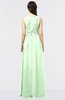 ColsBM Beverly Light Green Gorgeous Scoop Sleeveless Zip up Floor Length Lace Bridesmaid Dresses