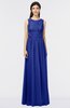 ColsBM Beverly Nautical Blue Gorgeous Scoop Sleeveless Zip up Floor Length Lace Bridesmaid Dresses