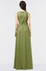 ColsBM Beverly Olive Green Gorgeous Scoop Sleeveless Zip up Floor Length Lace Bridesmaid Dresses