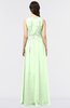 ColsBM Beverly Pale Green Gorgeous Scoop Sleeveless Zip up Floor Length Lace Bridesmaid Dresses