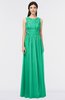 ColsBM Beverly Pepper Green Gorgeous Scoop Sleeveless Zip up Floor Length Lace Bridesmaid Dresses