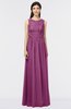ColsBM Beverly Raspberry Gorgeous Scoop Sleeveless Zip up Floor Length Lace Bridesmaid Dresses