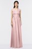 ColsBM Beverly Silver Pink Gorgeous Scoop Sleeveless Zip up Floor Length Lace Bridesmaid Dresses