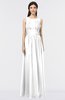 ColsBM Beverly White Gorgeous Scoop Sleeveless Zip up Floor Length Lace Bridesmaid Dresses