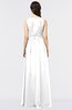 ColsBM Beverly White Gorgeous Scoop Sleeveless Zip up Floor Length Lace Bridesmaid Dresses