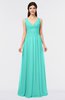 ColsBM Jimena Blue Turquoise Simple A-line V-neck Sleeveless Ruching Bridesmaid Dresses