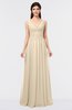 ColsBM Jimena Novelle Peach Simple A-line V-neck Sleeveless Ruching Bridesmaid Dresses